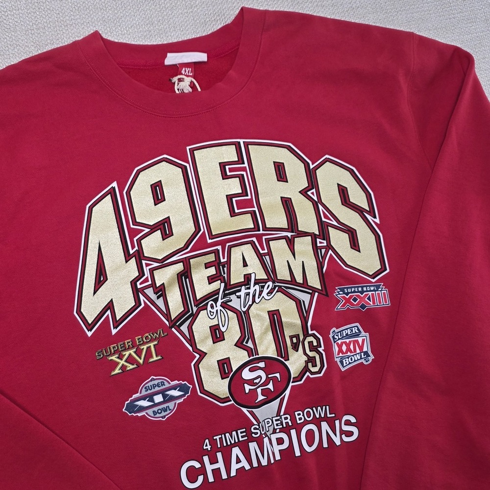 Mitchell & Ness San Francisco 49ers Super Bowl Sweatshirt Long Sleeve Mens 4XL